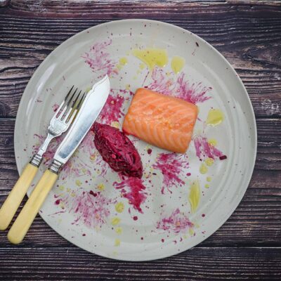 Warm Smoked Salmon With Beetroot And Horseradish Salad