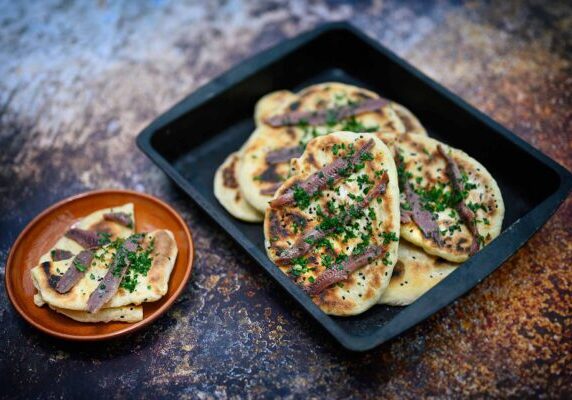 Anchovy Parsley And Smoked Oil Flat Breads