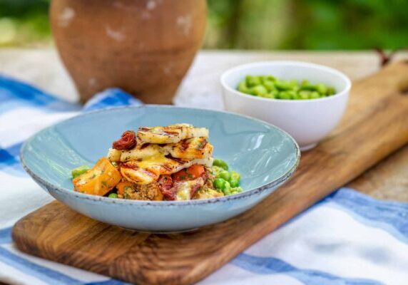 Chargrilled Haloumi, Couscous And Roasted Veg Salad